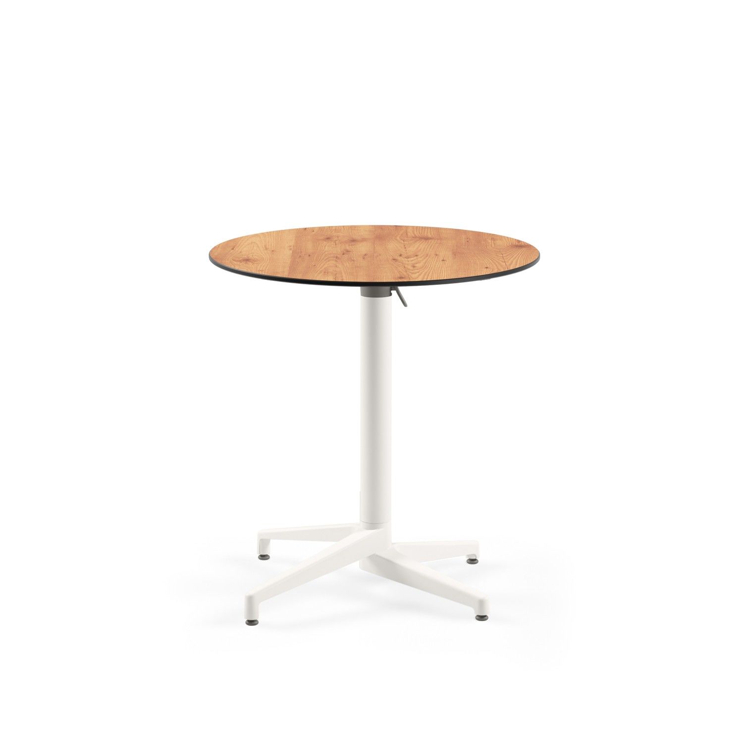 Compact Novecento Paslanmaz Katlanır Masa – 77 cm Yuvarlak, Ahşap Laminat Üst Tabla, Dayanıklı Bahçe ve Restaurant Masası