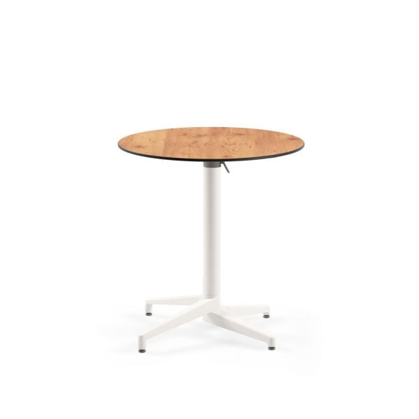 Compact Novecento Paslanmaz Katlanır Masa – 77 cm Yuvarlak, Ahşap Laminat Üst Tabla, Dayanıklı Bahçe ve Restaurant Masası
