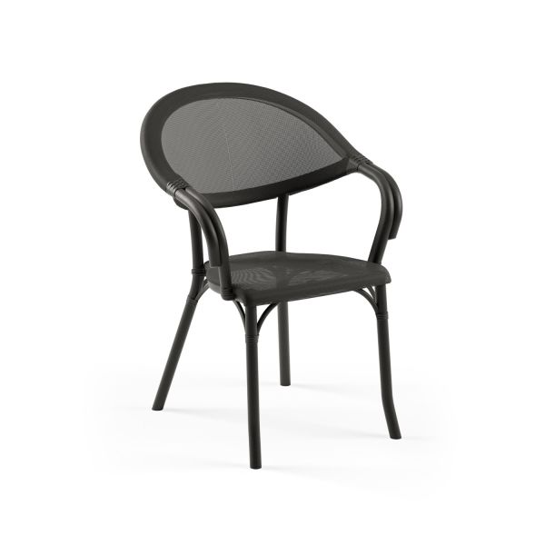 Siyah Fileli 4 Kişilik Bahçe Masa Sandalye Takımı 80x80