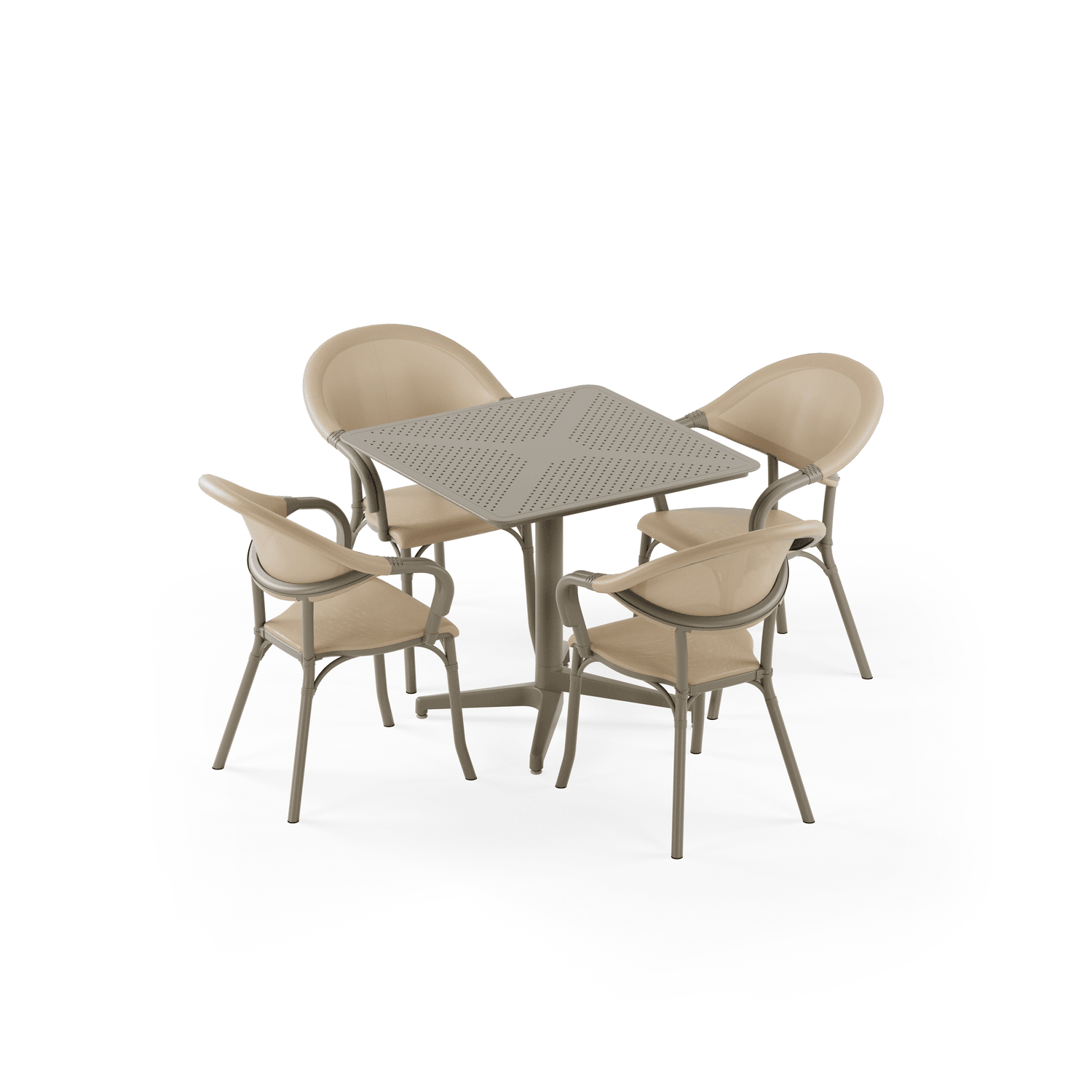 Vizon Fileli 4 Kişilik Bahçe Masa Sandalye Takımı 80x80