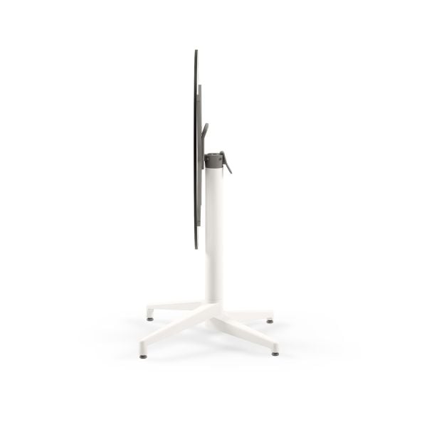 Compact Katlanır Paslanmaz Yuvarlak Masa | Terrazzo Mermer Desenli | Otel, Kafe, Bahçe, Restoran İçin Dayanıklı & Şık 77.cm