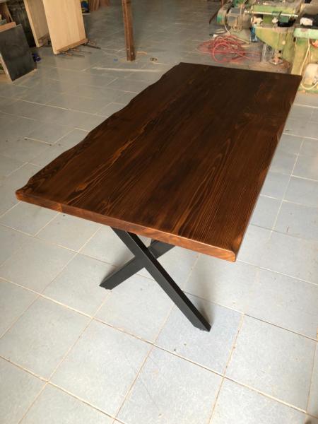 Kütük Ağaç Mutfak Masası Ceviz Rengi 120x75.cm