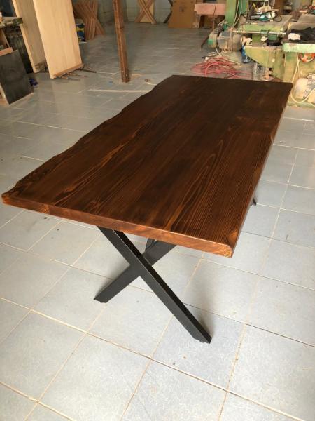 Kütük Ağaç Mutfak Masası Ceviz Rengi 120x75.cm