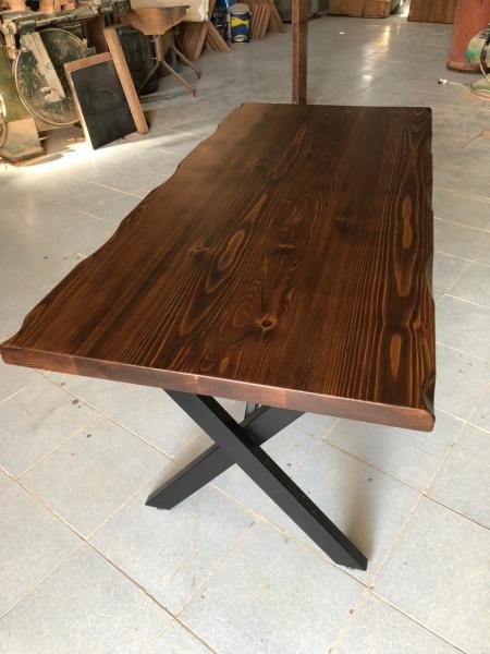 Kütük Ağaç Mutfak Masası Ceviz Rengi 120x75.cm
