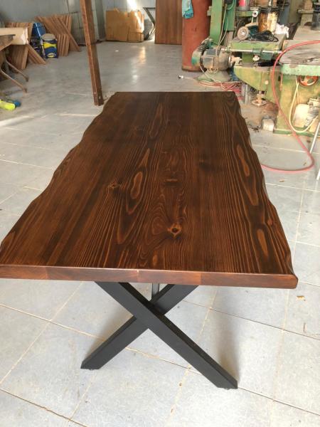 Kütük Ağaç Mutfak Masası Ceviz Rengi 120x75.cm