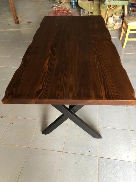 Kütük Ağaç Mutfak Masası Ceviz Rengi 120x75.cm