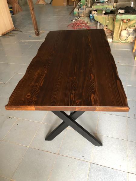 Kütük Ağaç Mutfak Masası Ceviz Rengi 120x75.cm