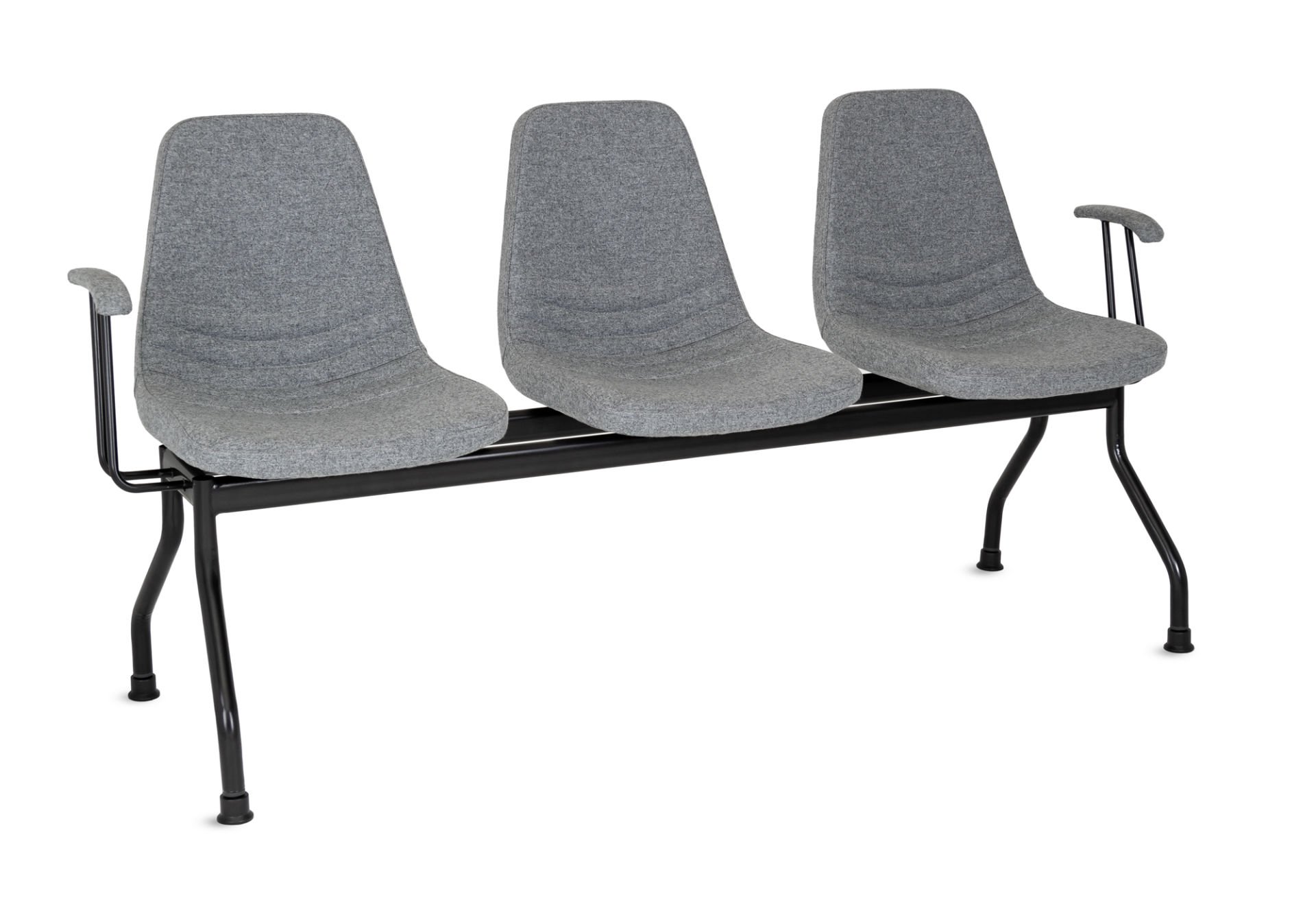 Parker 3 Kişilik Gri Kumaş Ofis Bekleme Sandalyesi Dayanıklı ve Şık Tasarım