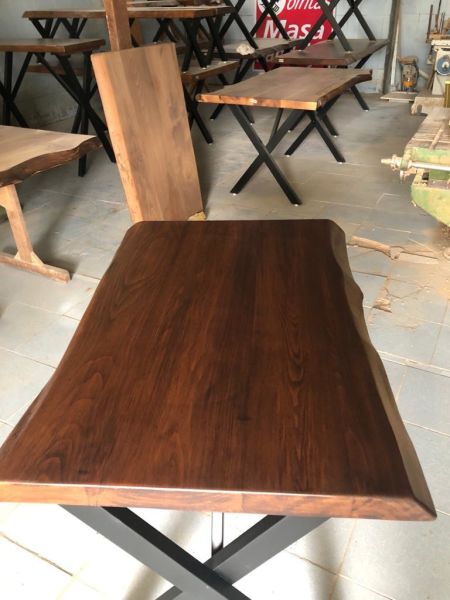 Ceviz Rengi Kütük Mutfak Masası 70x100.cm