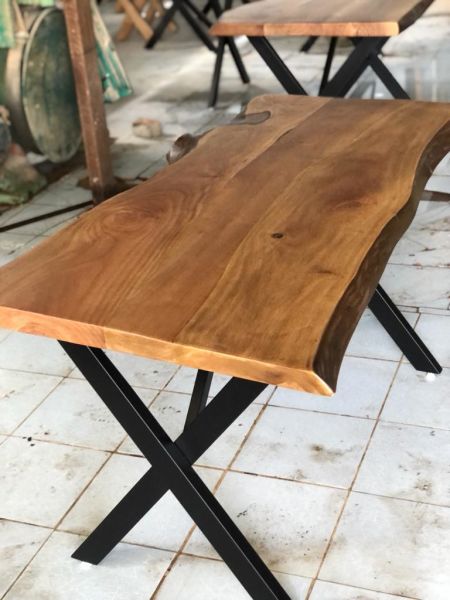 Doğal Kenar Ceviz Ağacı Kütük Masa 80x150