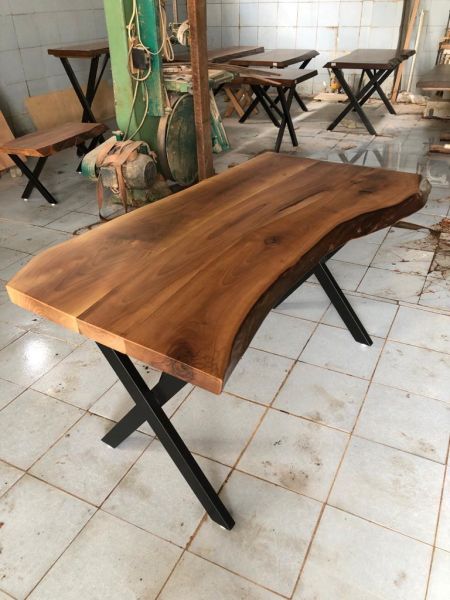Doğal Ceviz Ağacı Kütük Masa 85x150