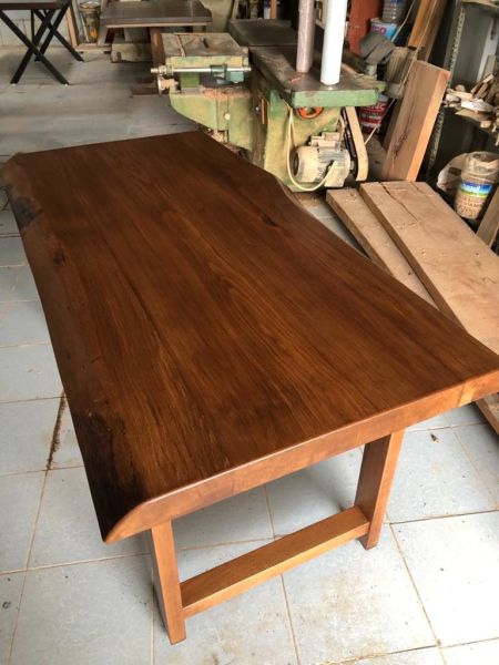 Açık Ceviz Kütük Masa 80x140