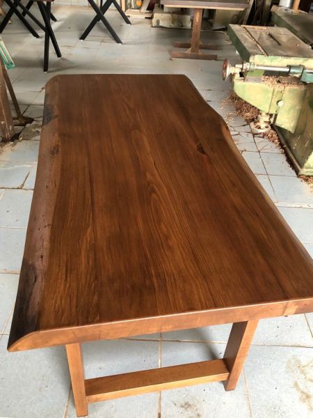Açık Ceviz Kütük Masa 80x140