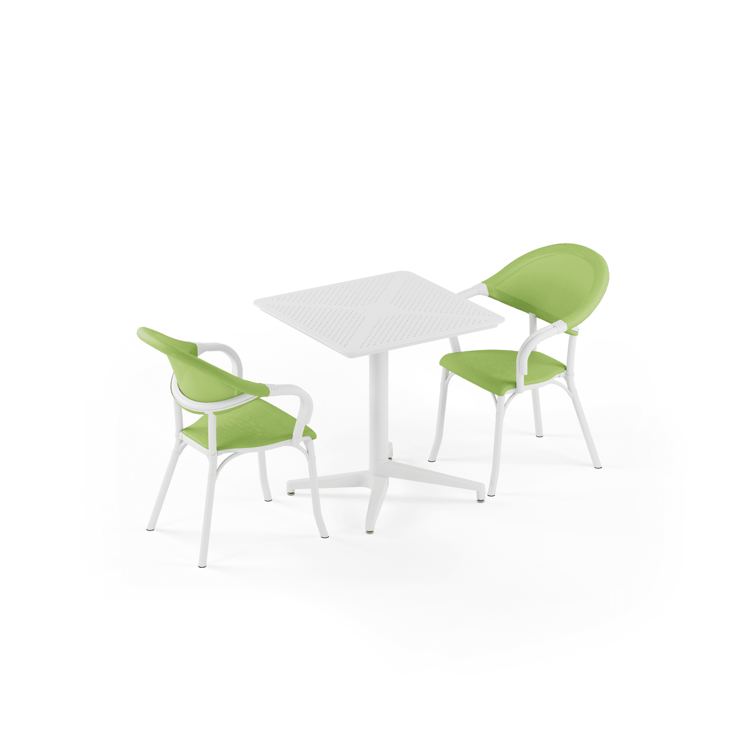 Katlanır Beyaz Yeşil Fileli 2 Kişilik Bahçe Masa Sandalye