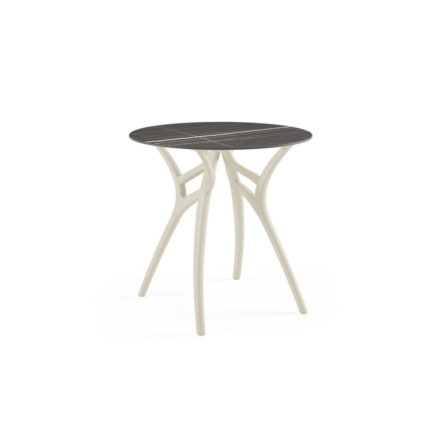 Siyah Mermer Compact Bahçe Mutfak Masası Ø77 cm