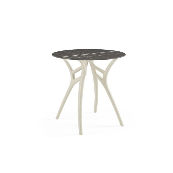 Siyah Mermer Compact Bahçe Mutfak Masası Ø77 cm