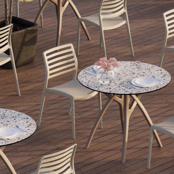 2 Kişilik Compact Bahçe Masa Sandalye Takımı Ø77 cm