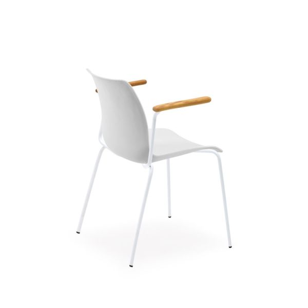Beyaz Metal ve Beyaz Plastik Kol Detaylı Sandalye: Zarif Tasarım ve Dayanıklılığın Buluşması