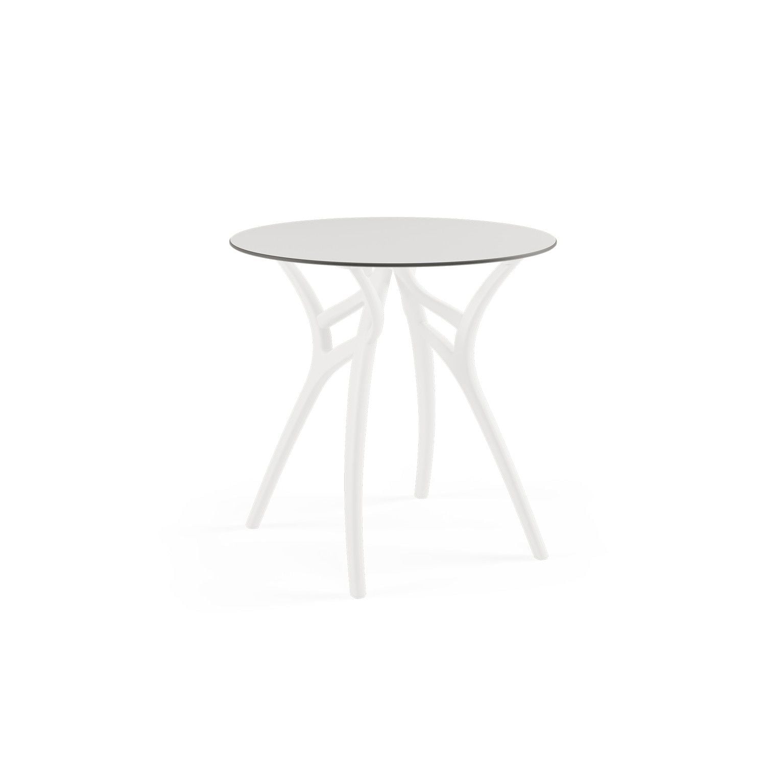 Beyaz Yuvarlak Compact Bahçe Masa Modelleri 77 cm