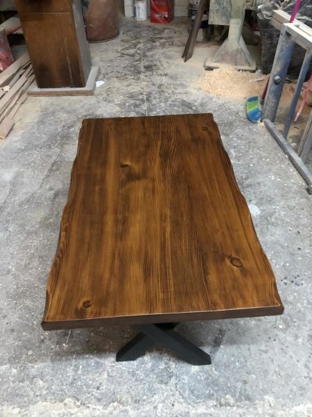 Ceviz Rengi Kütük Orta Sehpa 60x100