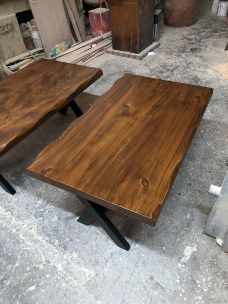 Ceviz Rengi Kütük Orta Sehpa 60x100