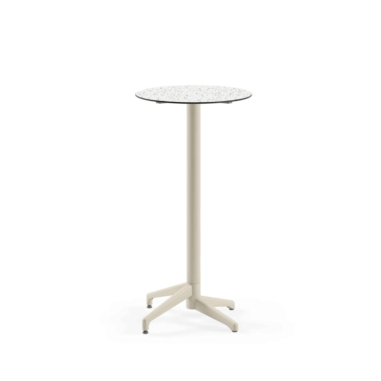 Compact Paslanmaz Bistro Bahçe Kokteyl Bar Masası | Terrazzo Mermer Desenli | Dış Mekan ve İç Mekan Kullanımına Uygun | 60 cm Yuvarlak Bar Masası