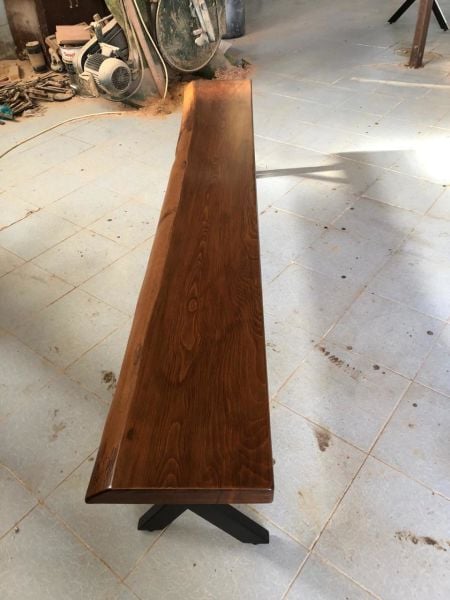 Ceviz Rengi Gürgen Ağacı Kütük Bank Bench 35x180