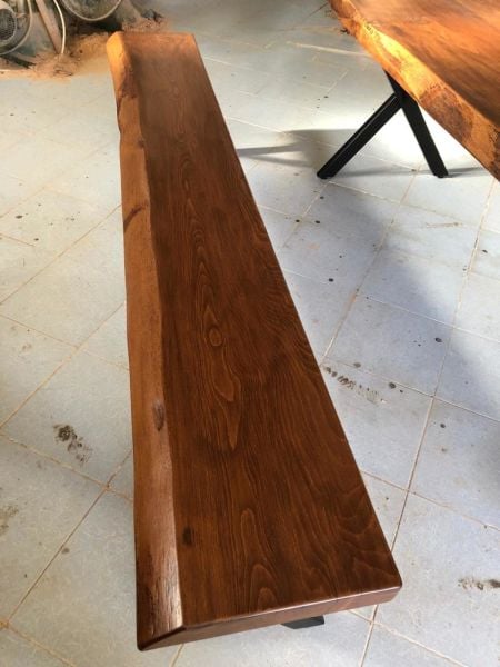 Ceviz Rengi Gürgen Ağacı Kütük Bank Bench 35x180