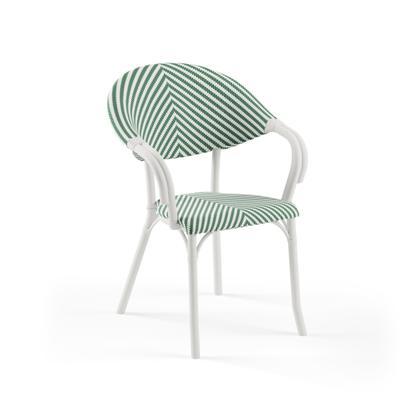 Beyaz Yeşil Fileli 2 Kişilik Bahçe Masa Sandalye Seti 70x70