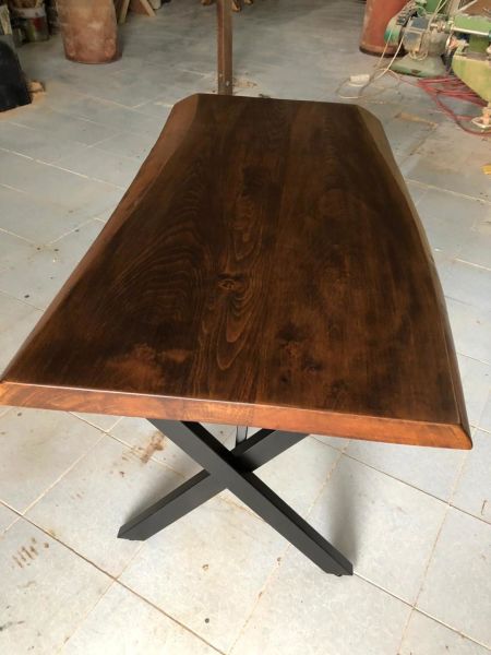 Ceviz Rengi Kütük Restaurant Masası 75x130.cm