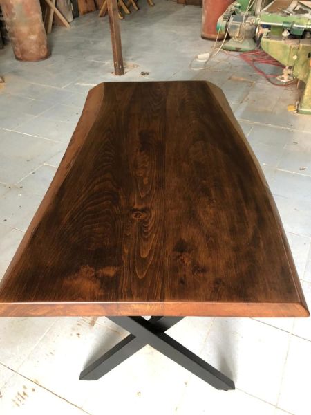 Ceviz Rengi Kütük Restaurant Masası 75x130.cm
