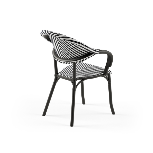 Siyah Beyaz 2 Kişilik 70x70 Bahçe Masa Sandalye Seti