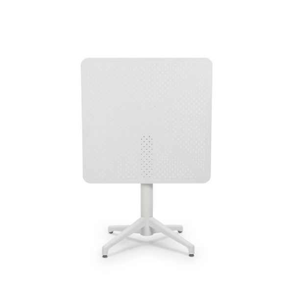 Katlanır Dış Mekan Bahçe Masa Sandalye Takımı 2 Kişilik 70x70 cm | Beyaz Masa Nil Yeşili Sandalye Seti | Otel, Kafe, Balkon, Mutfak İçin