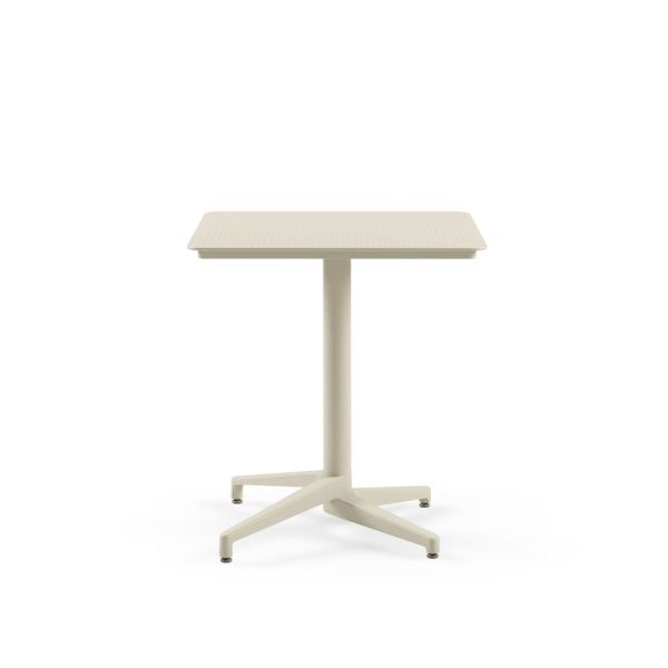 Bej Katlanır Bahçe Masa Sandalye Takımı 2 Kişilik 70x70 cm | Paslanmaz Dış Mekan Seti – Otel, Restaurant, Cafe, Balkon, Mutfak