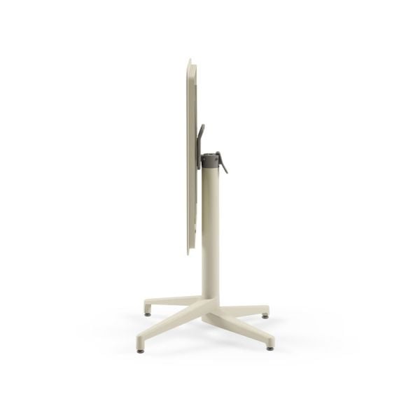 Bej Katlanır Bahçe Masa Sandalye Takımı 2 Kişilik 70x70 cm | Paslanmaz Dış Mekan Seti – Otel, Restaurant, Cafe, Balkon, Mutfak