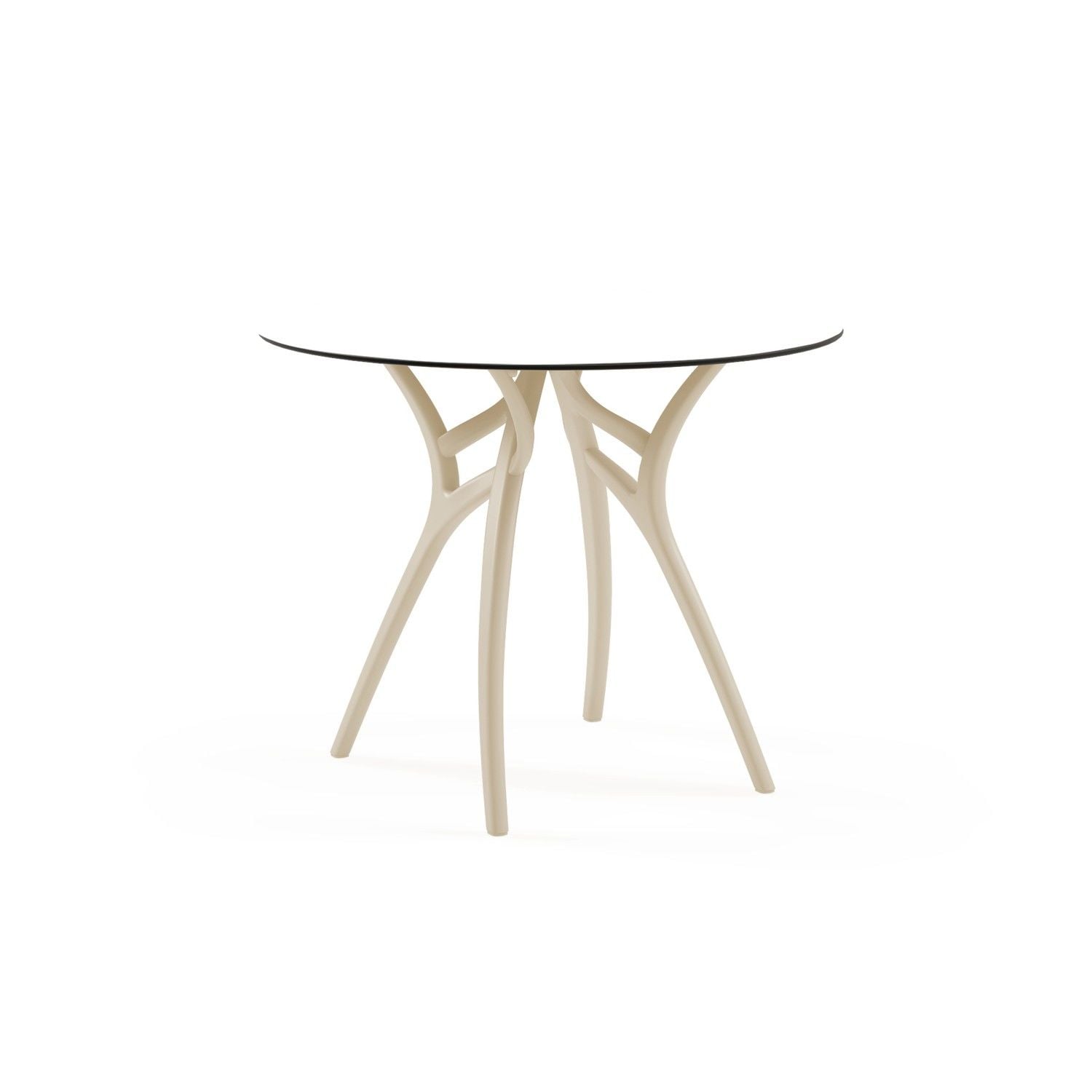 Beyaz Compact Yuvarlak Dış Mekan Bahçe Otel Masası