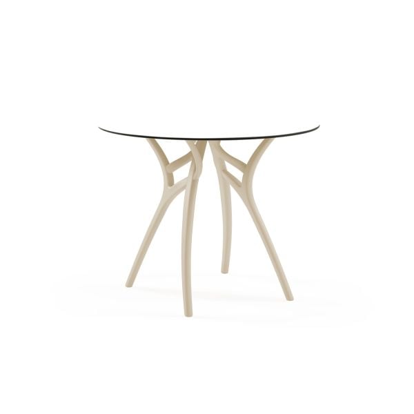 Beyaz Compact Yuvarlak Dış Mekan Bahçe Otel Masası