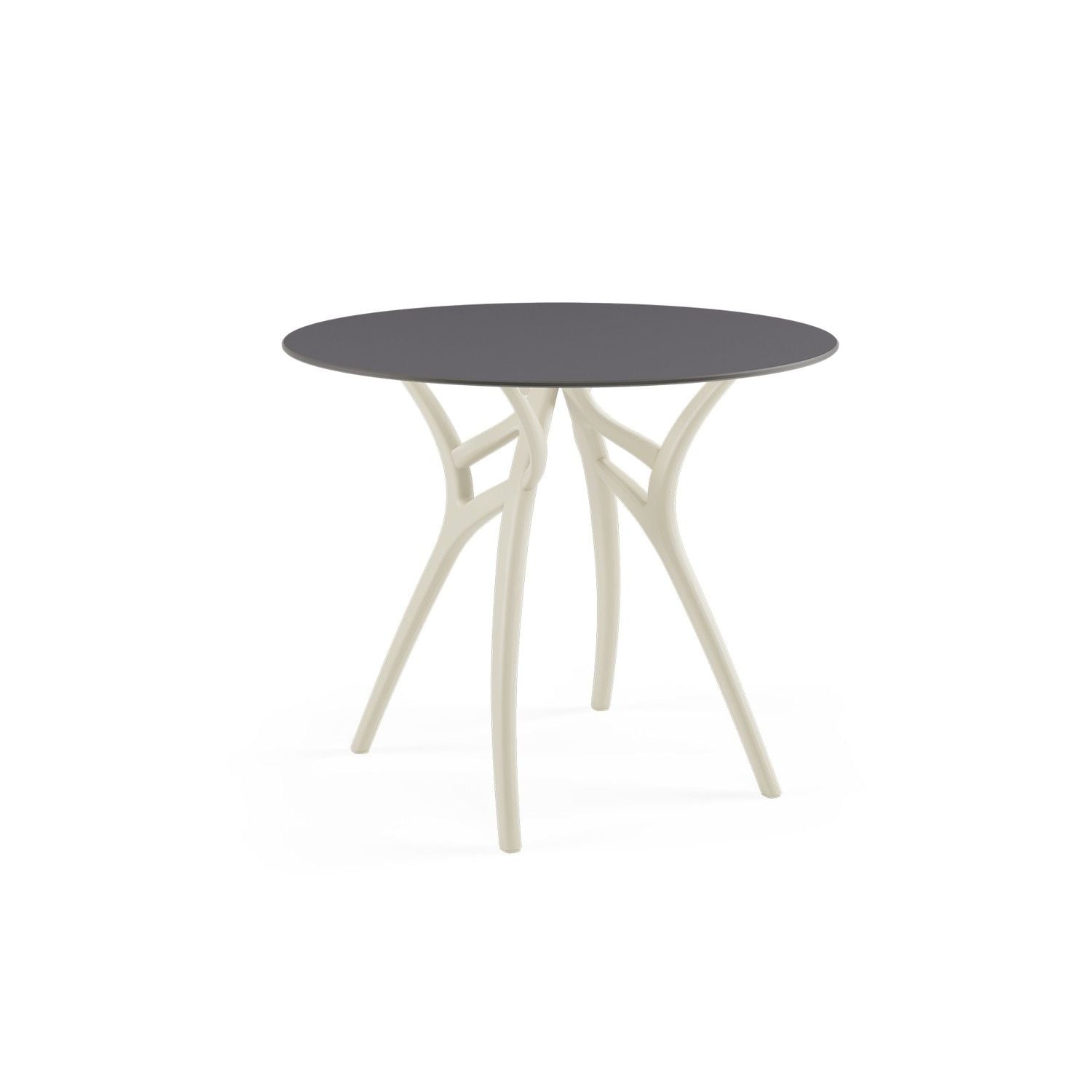 Antrasit Compact Yuvarlak Dış Mekan Bahçe Masası 90 cm