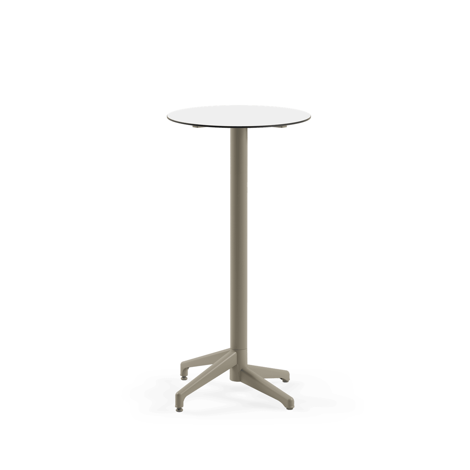 Compact Paslanmaz Yuvarlak Bar Masası – Beyaz Laminat, Bistro & Bahçe İçin Dayanıklı Dış Mekan Masa