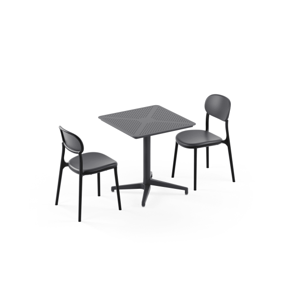 2 Kişilik 70x70 cm Sabit Bahçe Masa Sandalye Takımı – Dış Mekan, Otel, Cafe, Balkon
