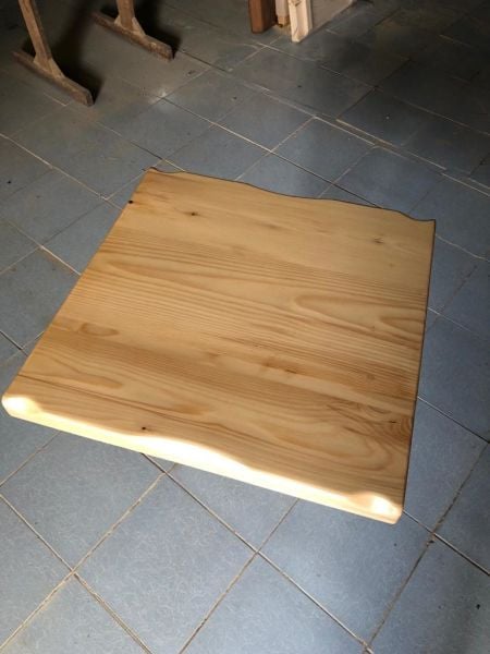 Naturel Kayın Kütük Cafe Masası Üstü Tablası 60x60.cm