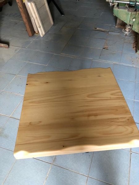 Naturel Kayın Kütük Cafe Masası Üstü Tablası 60x60.cm