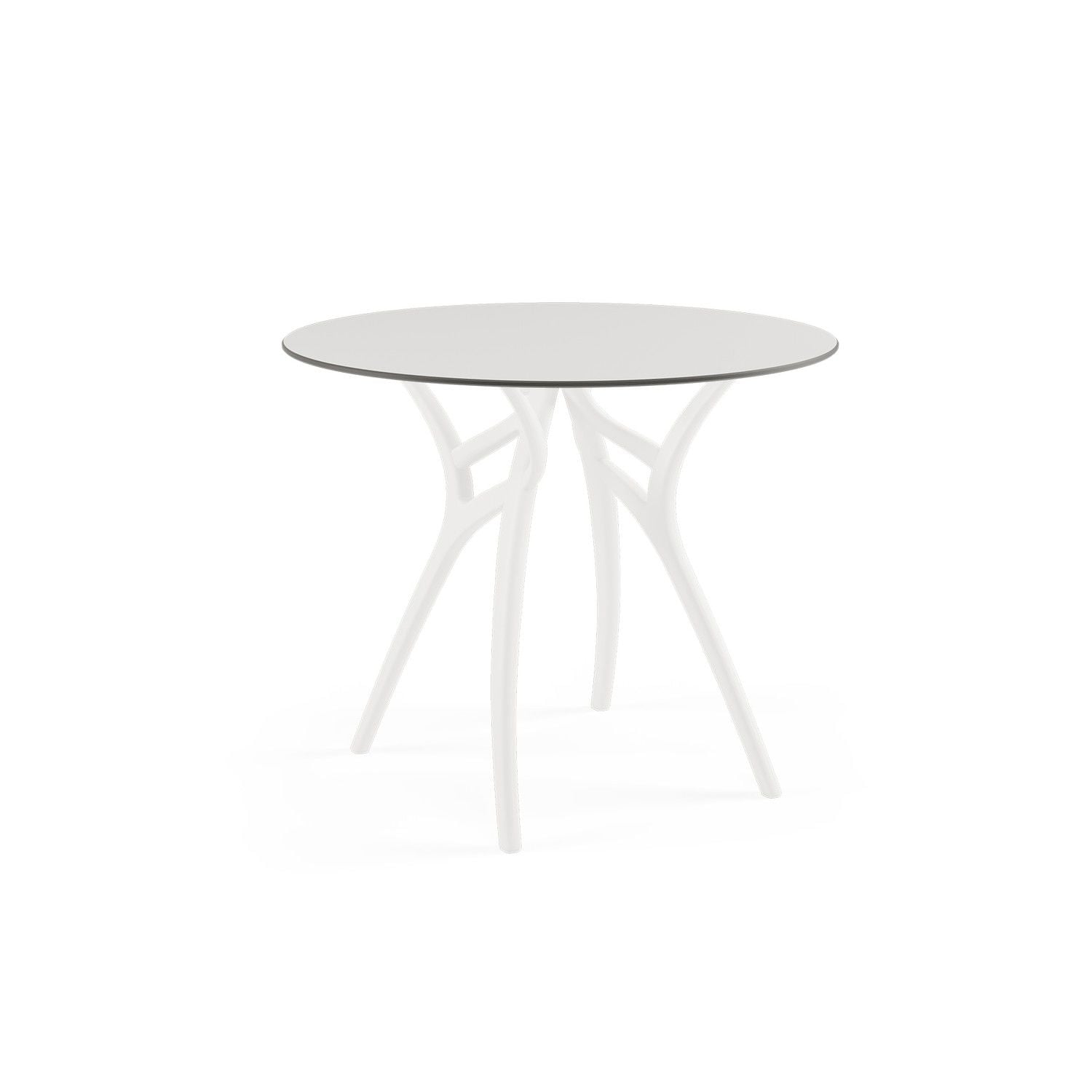 Beyaz Yuvarlak Bahçe Masası 90 cm Compact Dış Mekan