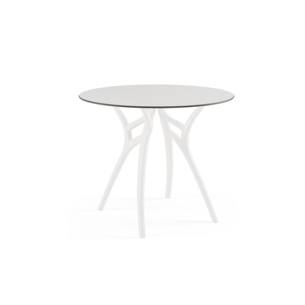 Beyaz Yuvarlak Bahçe Masası 90 cm Compact Dış Mekan
