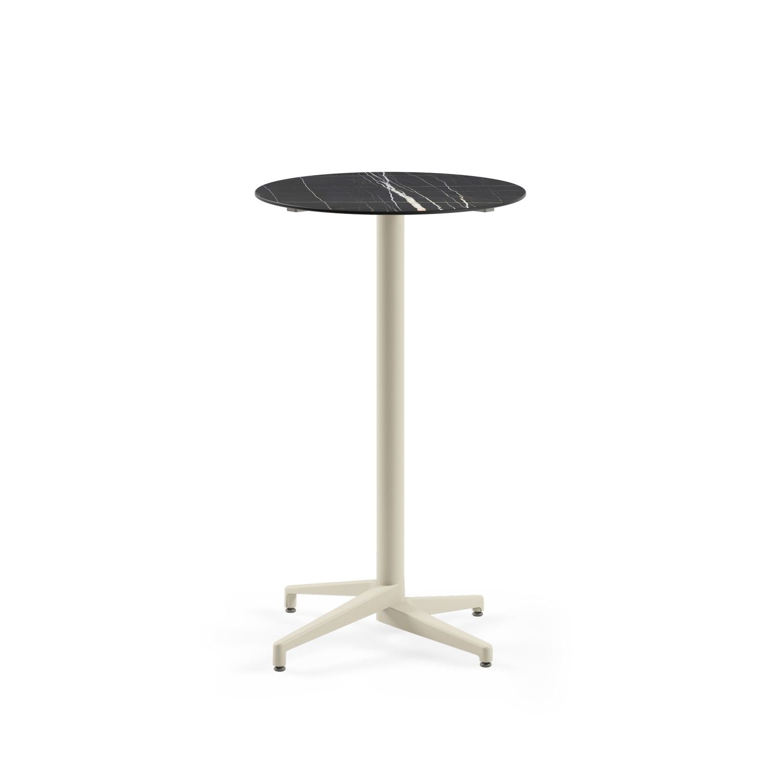 Paslanmaz Compact Yuvarlak Bistro Bar Masası – Siyah Mermer Desenli, 70 cm | Dış Mekan & İç Mekan Kullanımına Uygun, Şık ve Dayanıklı Kokteyl Masası