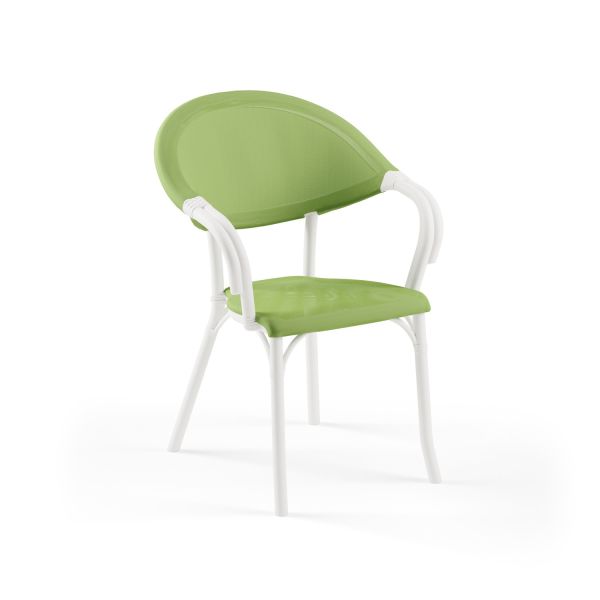 Beyaz Yeşil File 2 Kişilik Katlanır Bahçe Seti Masa Sandalye