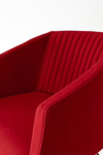 Anfora Kırmızı Kumaş Ofis Misafir Bekleme Koltuğu - Ergonomik, Silinebilir Kumaş, Metal Siyah Ayak, Ücretsiz Kargo