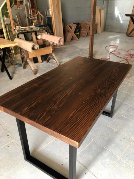 Düz Kenar Kütük Masa 75x140.cm