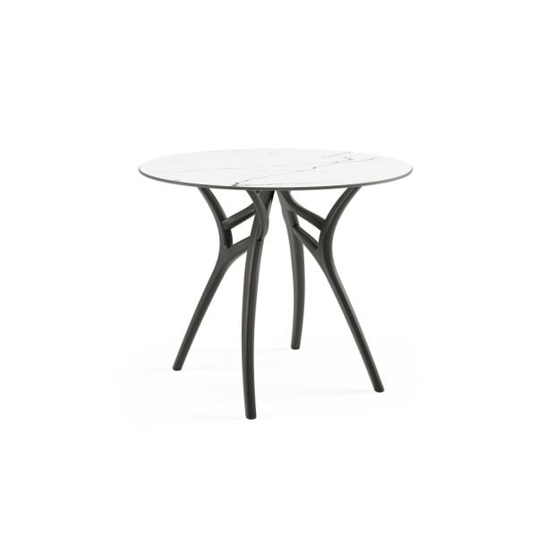 Yuvarlak Beyaz Mermer Compact Cafe Masası Ø90 cm