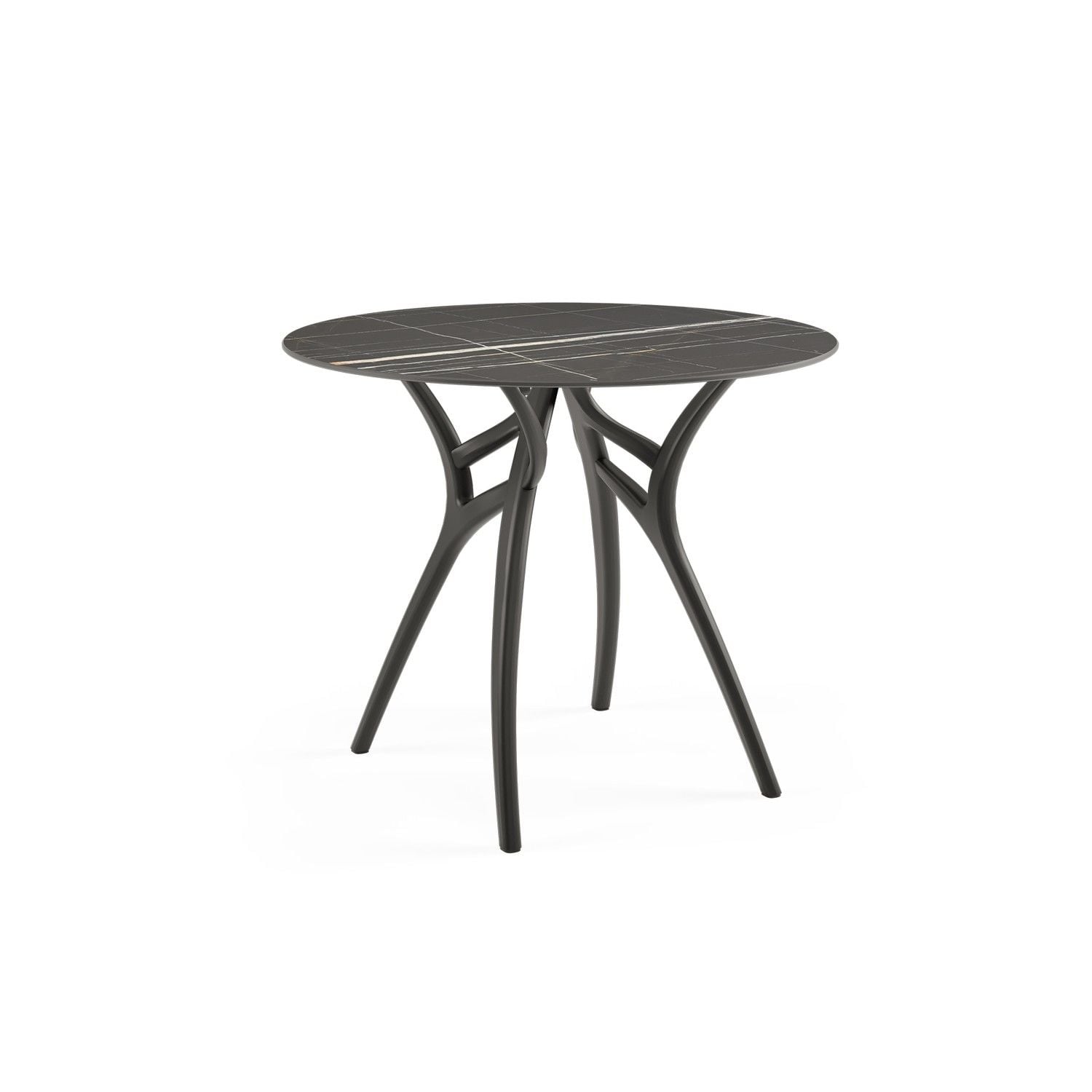 Siyah Mermer Compact Restoran Masası Yuvarlak Ø90 cm